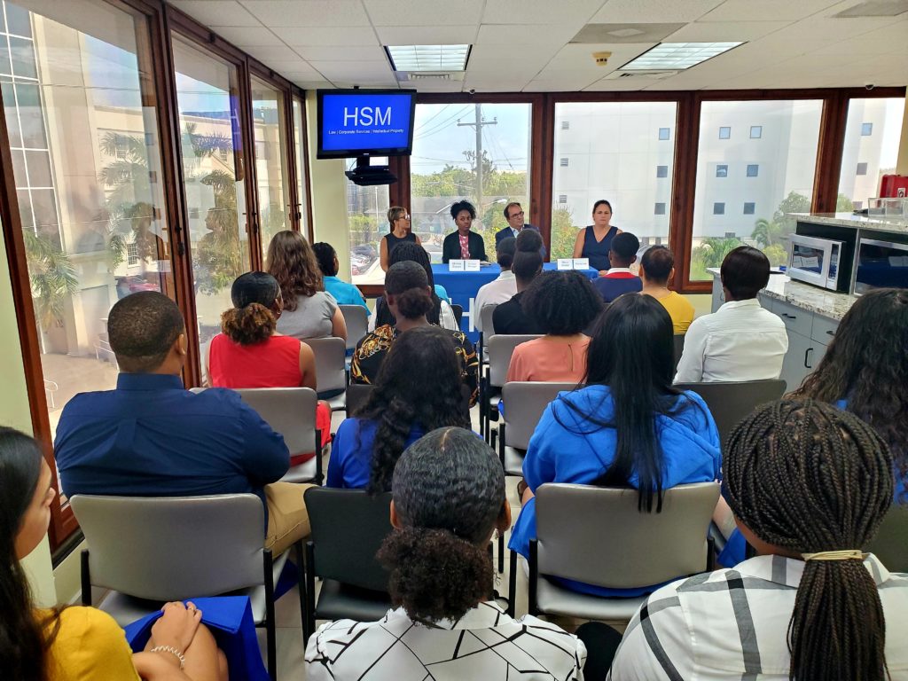 HSM staff give advice to Mentoring Cayman students